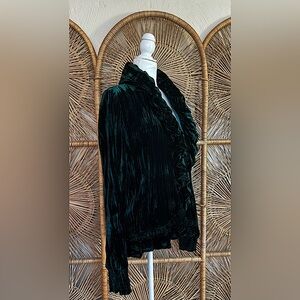 Bianco Levrin Ruffle Chantal Crushed Velvet Jacket